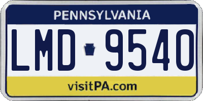 PA license plate LMD9540