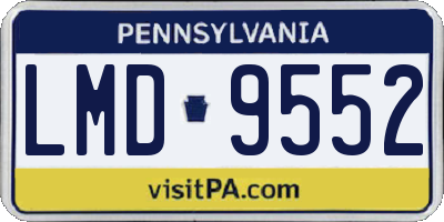 PA license plate LMD9552