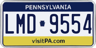 PA license plate LMD9554