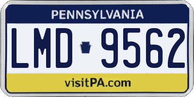 PA license plate LMD9562