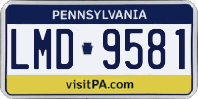 PA license plate LMD9581