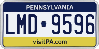 PA license plate LMD9596