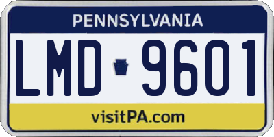 PA license plate LMD9601