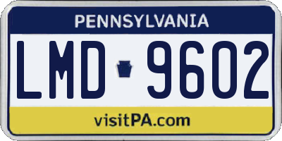 PA license plate LMD9602