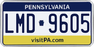 PA license plate LMD9605