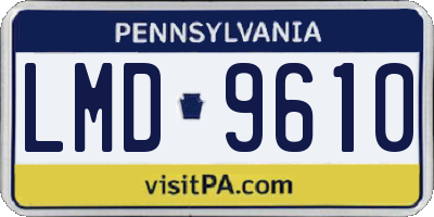 PA license plate LMD9610