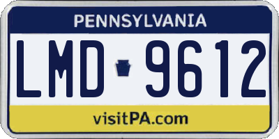PA license plate LMD9612