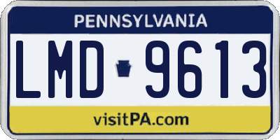 PA license plate LMD9613