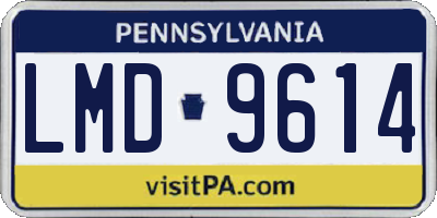 PA license plate LMD9614