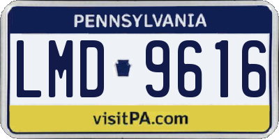 PA license plate LMD9616