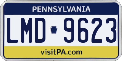 PA license plate LMD9623