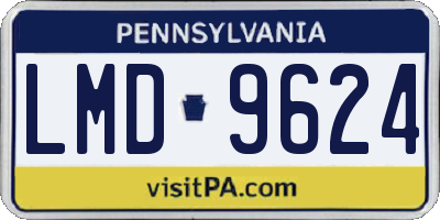 PA license plate LMD9624