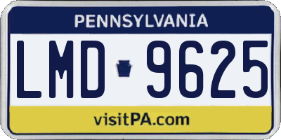 PA license plate LMD9625