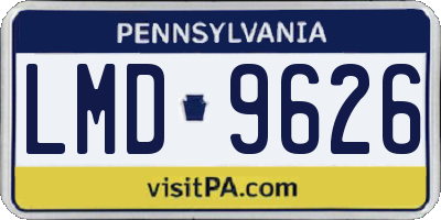 PA license plate LMD9626