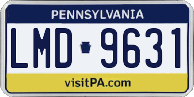PA license plate LMD9631