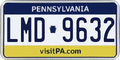 PA license plate LMD9632