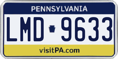 PA license plate LMD9633