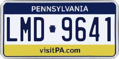 PA license plate LMD9641