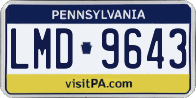PA license plate LMD9643