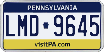 PA license plate LMD9645