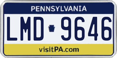 PA license plate LMD9646