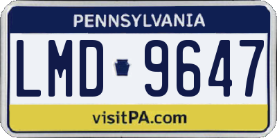 PA license plate LMD9647