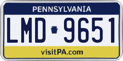 PA license plate LMD9651