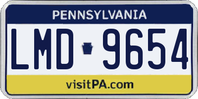 PA license plate LMD9654
