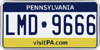 PA license plate LMD9666