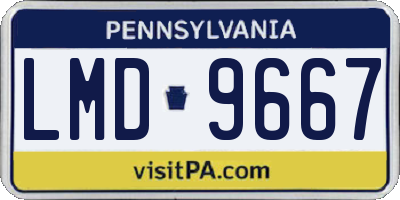 PA license plate LMD9667