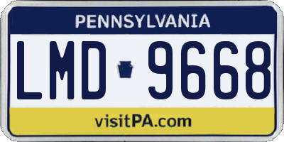 PA license plate LMD9668