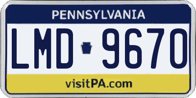 PA license plate LMD9670