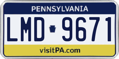 PA license plate LMD9671