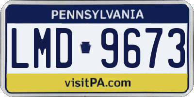 PA license plate LMD9673