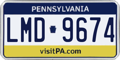 PA license plate LMD9674