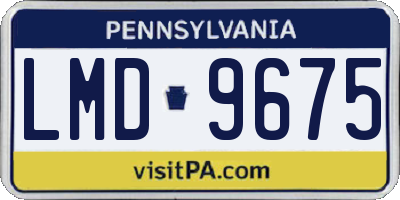 PA license plate LMD9675
