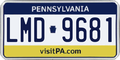 PA license plate LMD9681