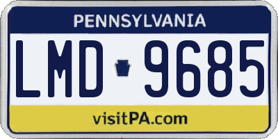 PA license plate LMD9685
