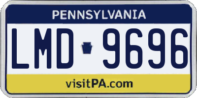 PA license plate LMD9696