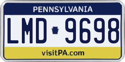 PA license plate LMD9698