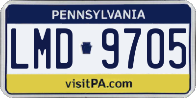 PA license plate LMD9705