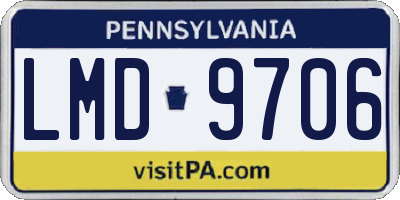 PA license plate LMD9706