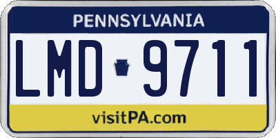 PA license plate LMD9711