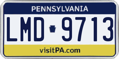 PA license plate LMD9713