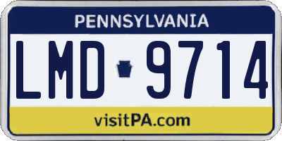 PA license plate LMD9714