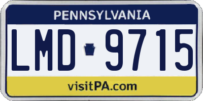 PA license plate LMD9715