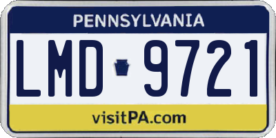 PA license plate LMD9721