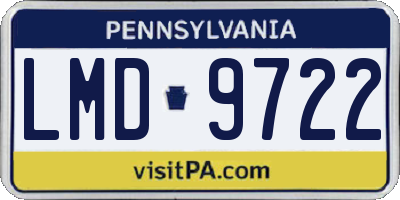 PA license plate LMD9722