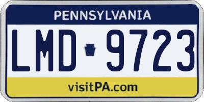 PA license plate LMD9723