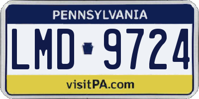 PA license plate LMD9724